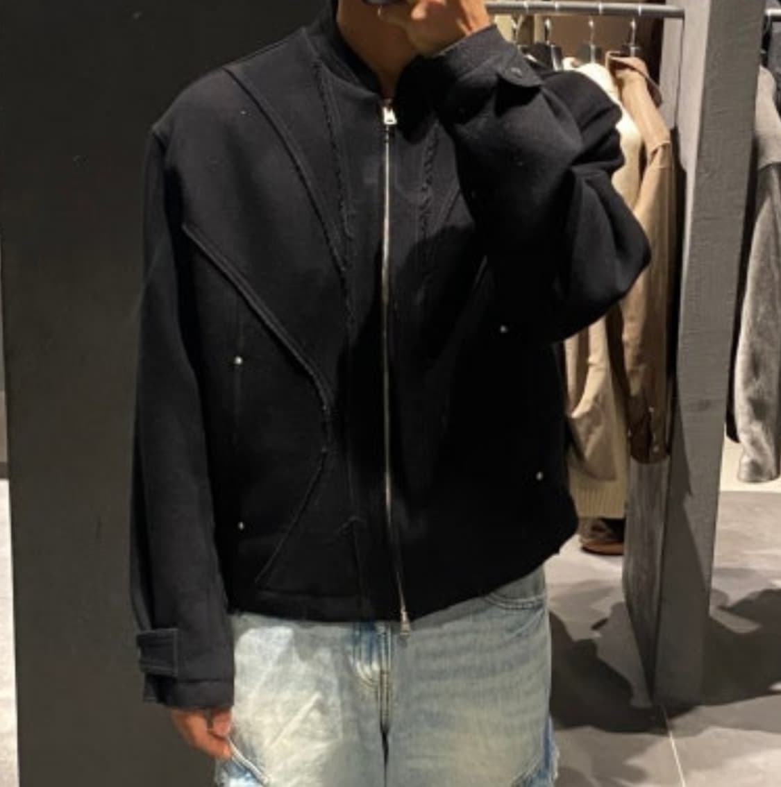 인사일런스 로우컷 버진울 블루종 자켓 상품이미지3