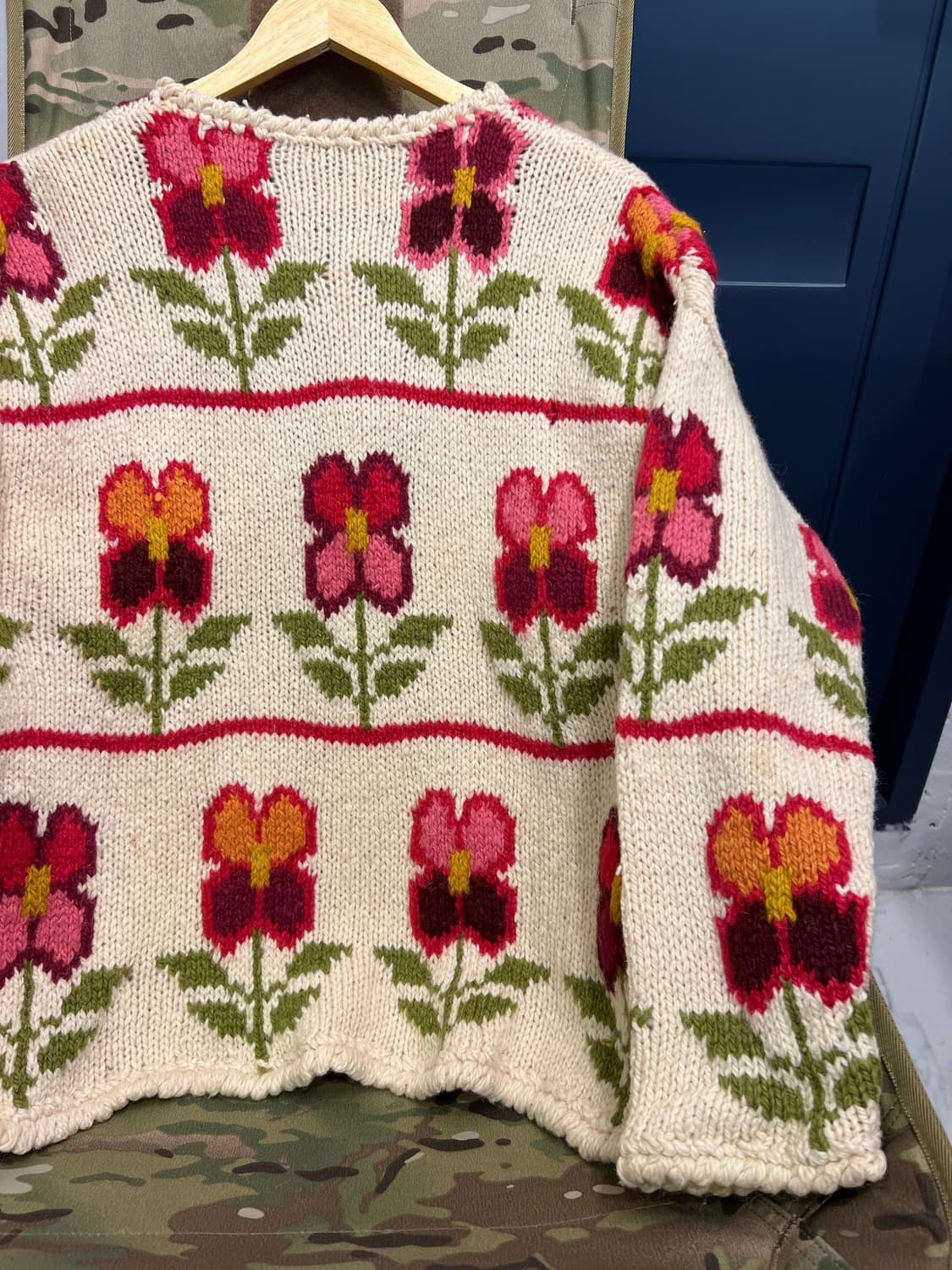 EURO VINTAGE FLOWER 핸드니트가디건 상품이미지9