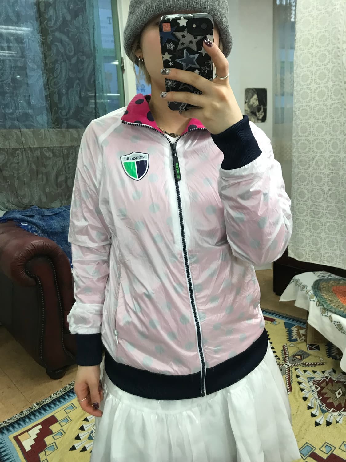 아디다스 여성 골프 도트 바람막이 자켓 (Z1033) 상품이미지1