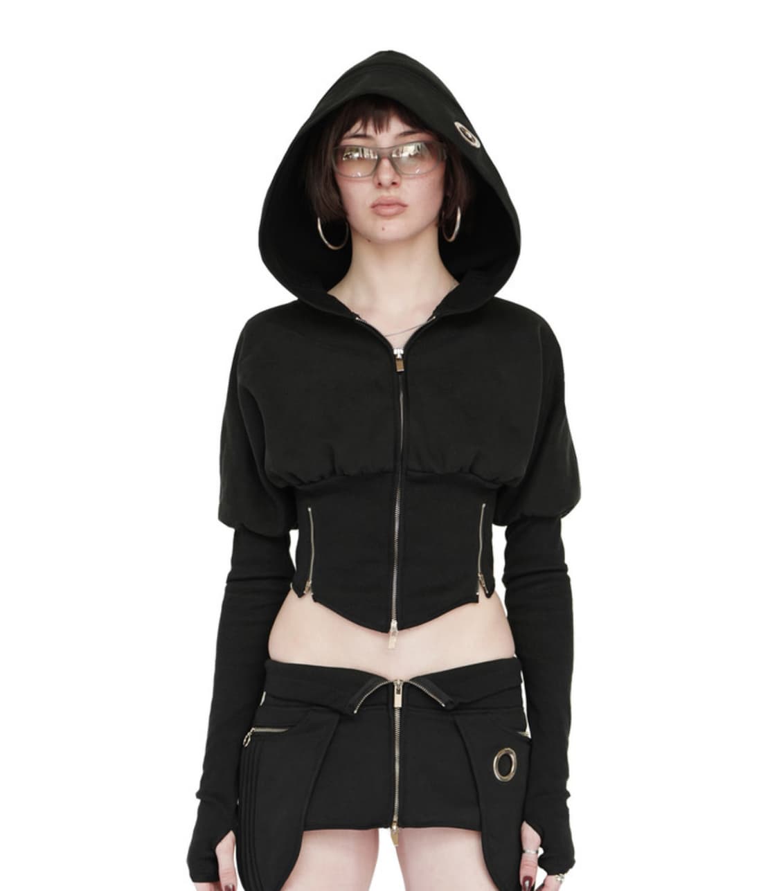 kimyo MOTO VOLUMA HOOD ZIP IN BLACK 상품이미지1