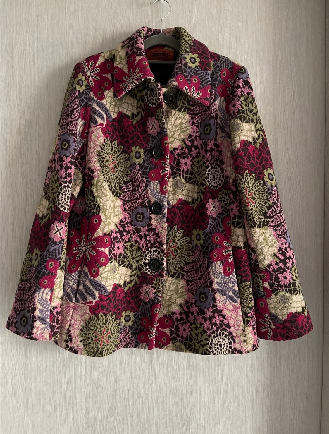 미쏘니 플라워 패턴 울 자켓 코트 상품이미지1