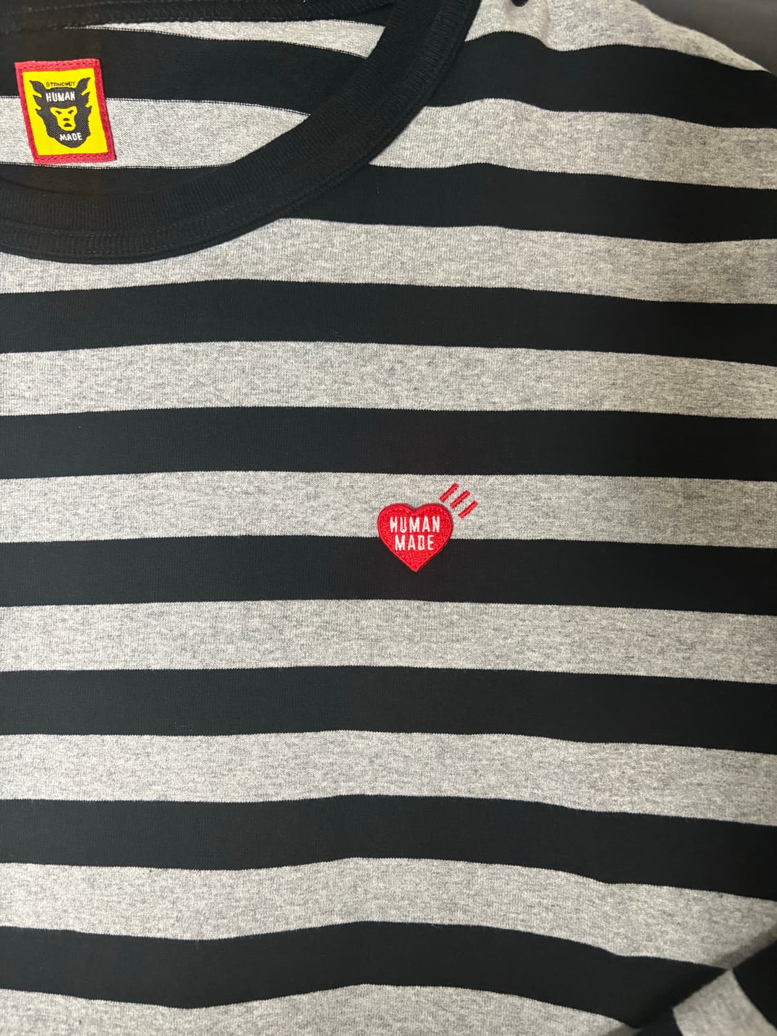 XXL 휴먼메이드 스트라이프 롱슬리브 스트라이프 그레이 상품이미지3