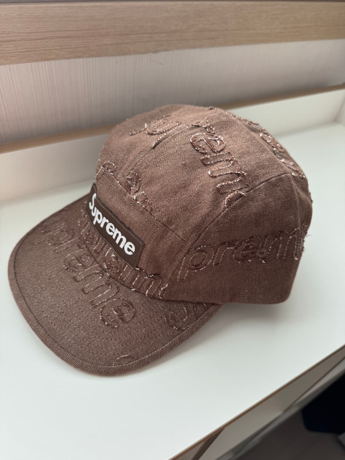 슈프림 레이저 데님 캠프캡 브라운 상품이미지3
