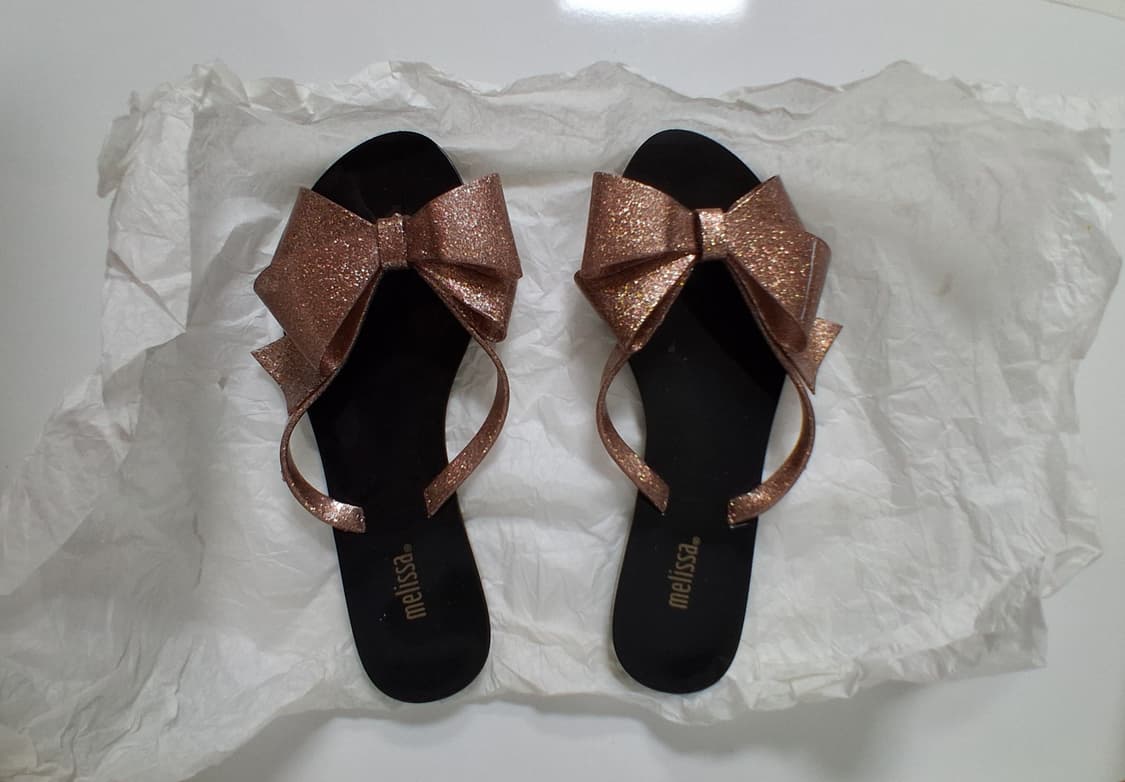비비안 웨스트우드 멜리사 핑크 글리터 리본 쪼리 Size 6 상품이미지5