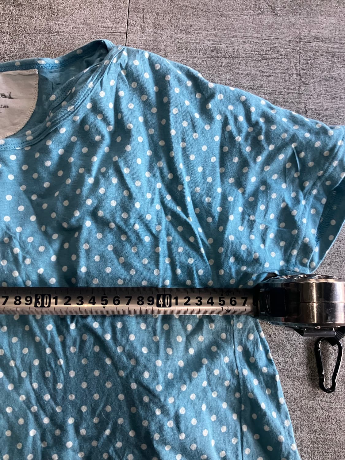 일본빈티지 Atellerequal 하구미모리걸 할메카지 도트 반팔티셔츠 상품이미지2