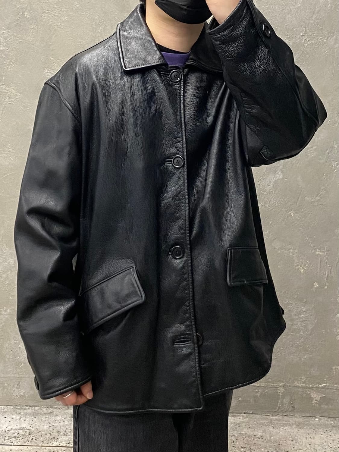 [L-XL] 바나나 리퍼블릭 소가죽 레더 카코트 상품이미지9