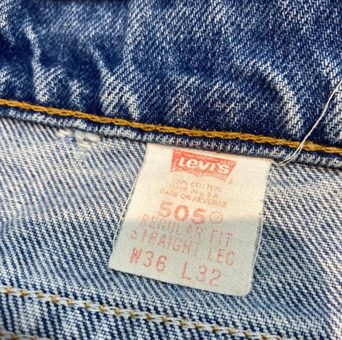 90s USA 리바이스 505 오렌지탭 표기 W36 L32 상품이미지6