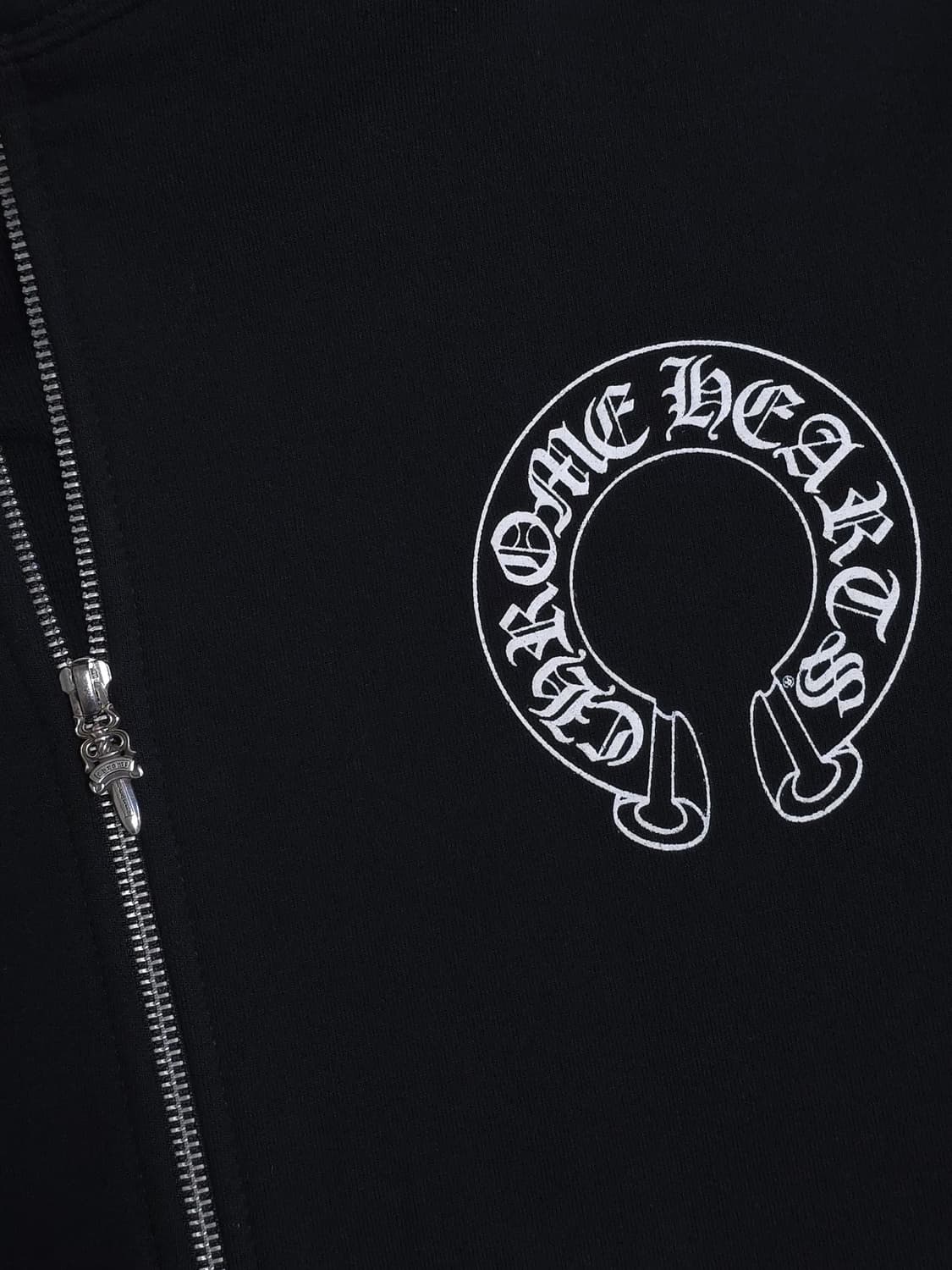 [XXL] 크롬하츠 홀스슈 플로랄 후드집업 헤비웨이트 블랙 상품이미지3