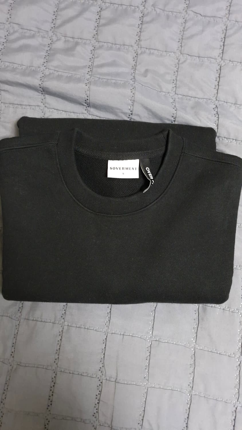 소버먼트 950g 솔리드 맨투맨 블랙 [오버핏] 상품이미지2