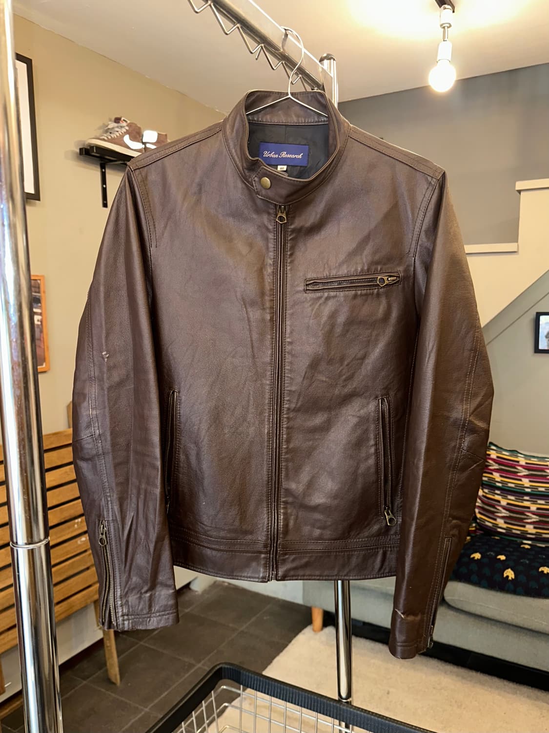 Urban Research brown rider leather JK 상품이미지3