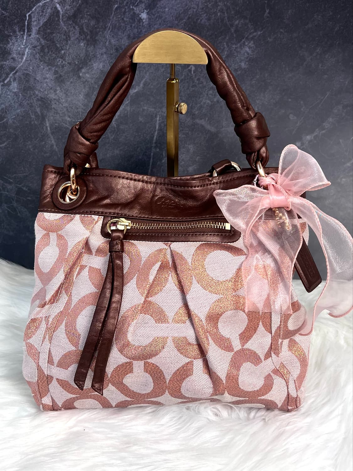 90s Coach Chocolate Rose Gold Signature 상품이미지2