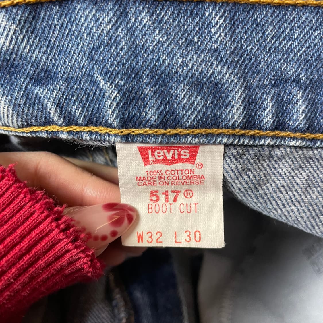 (32) 리바이스 517 32X30 진청 데님 팬츠 부츠컷 상품이미지4