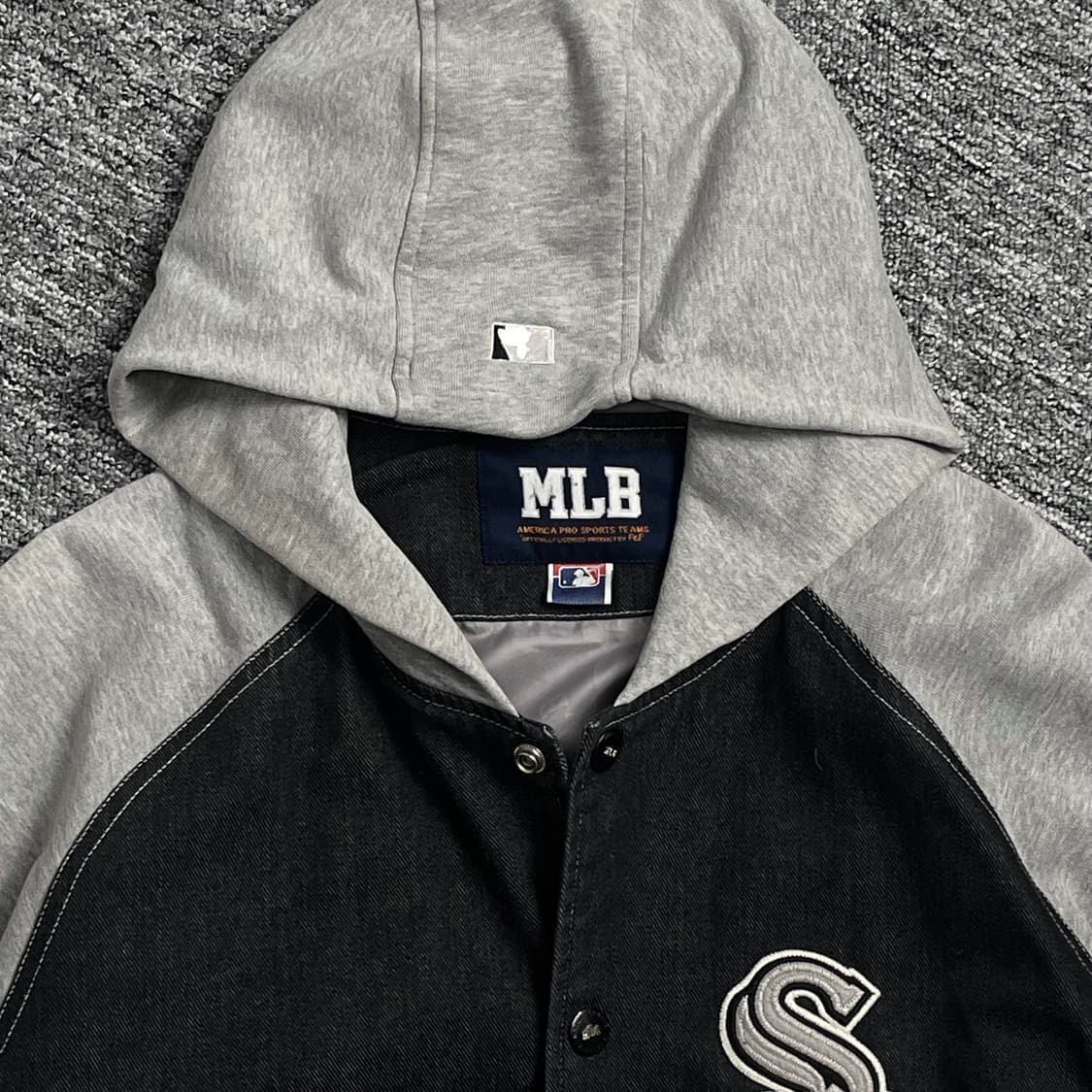 00s MLB 시카고 화이트 삭스 데님 바시티 자켓o 1465 상품이미지3