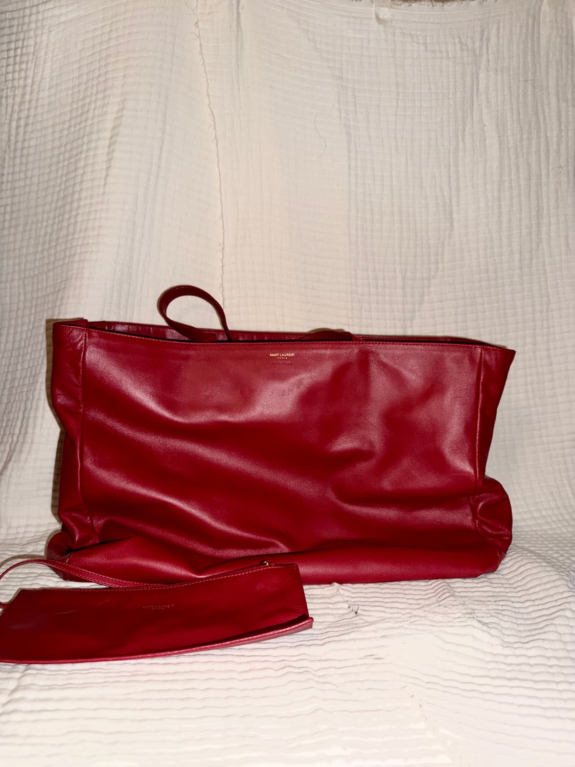 생로랑 레드 렘스킨 레더 숄더백 상품이미지1