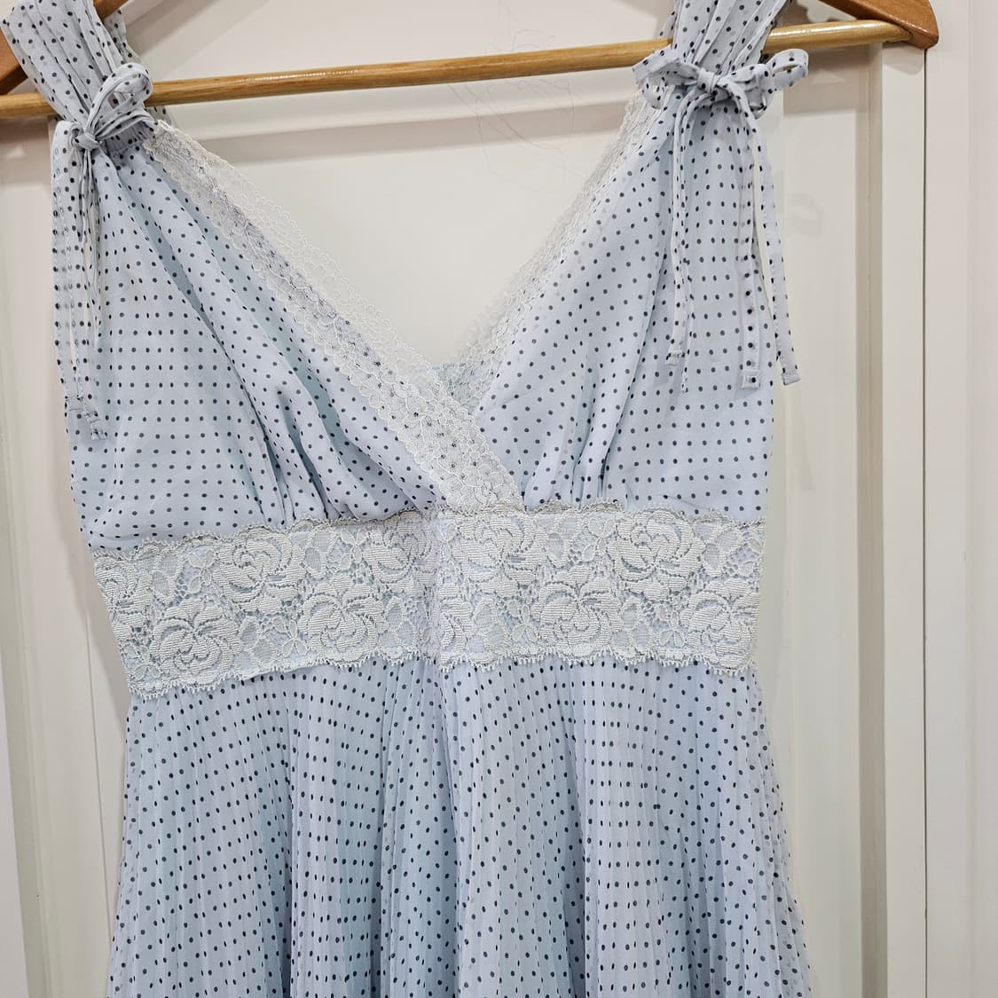 도트 쉬폰 레이스 원피스 상품이미지2