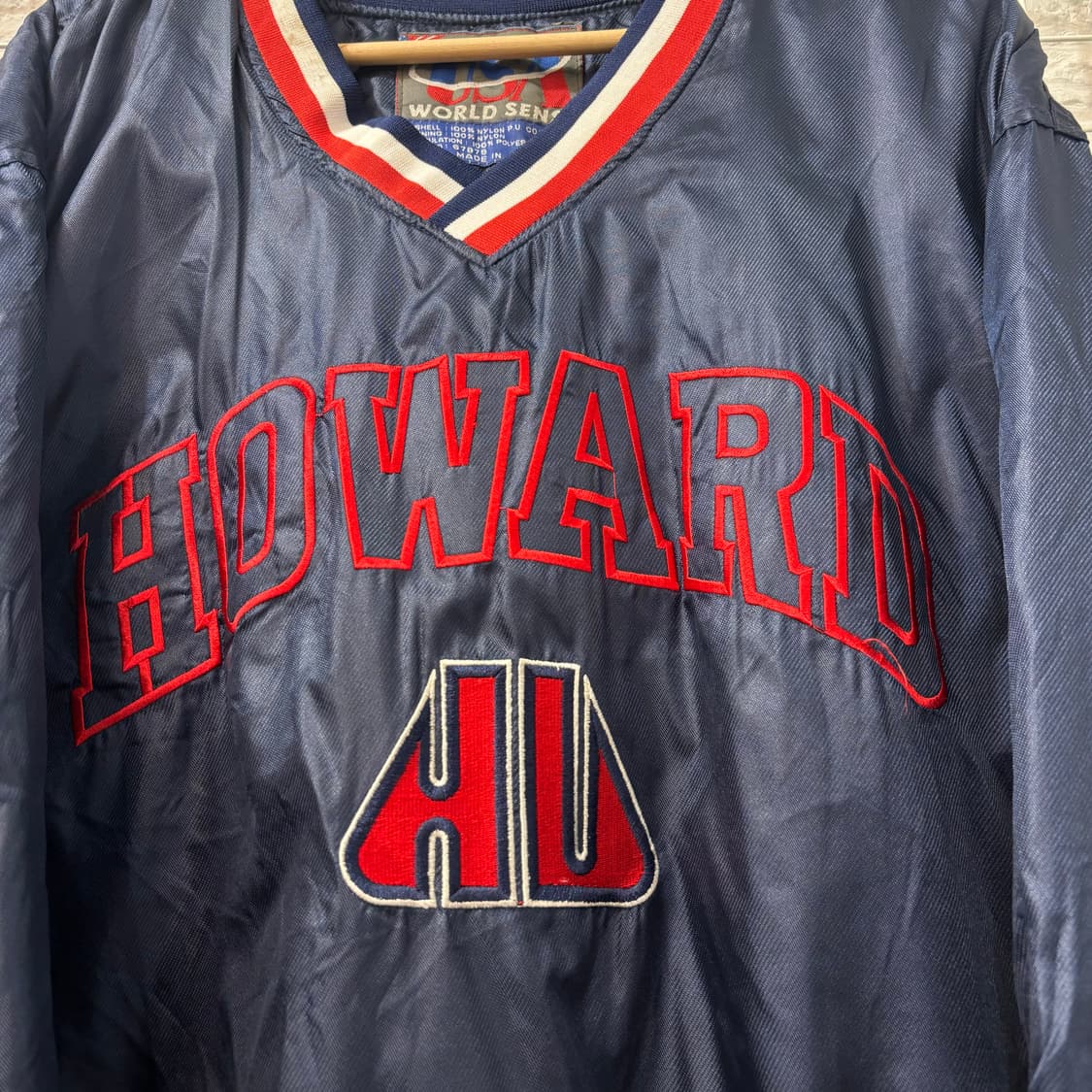 90s USA 월드센스 올드스쿨 빈티지 하워드 네이비 웜업 XL 상품이미지5