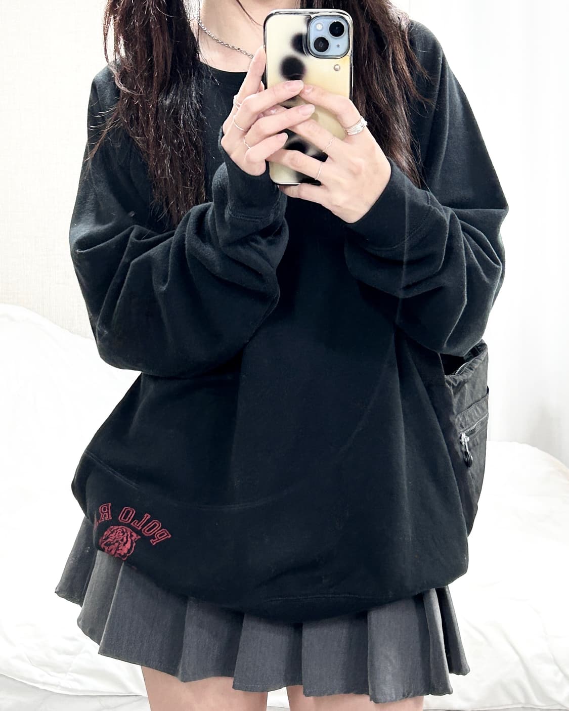 폴로 블랙 슬리브 맨투맨 상품이미지1