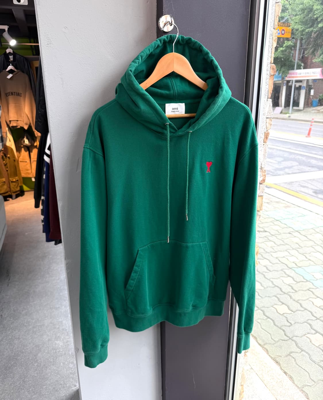 XXL/ 아미 드 꾀흐 미니로고 그린 후드티 상품이미지4