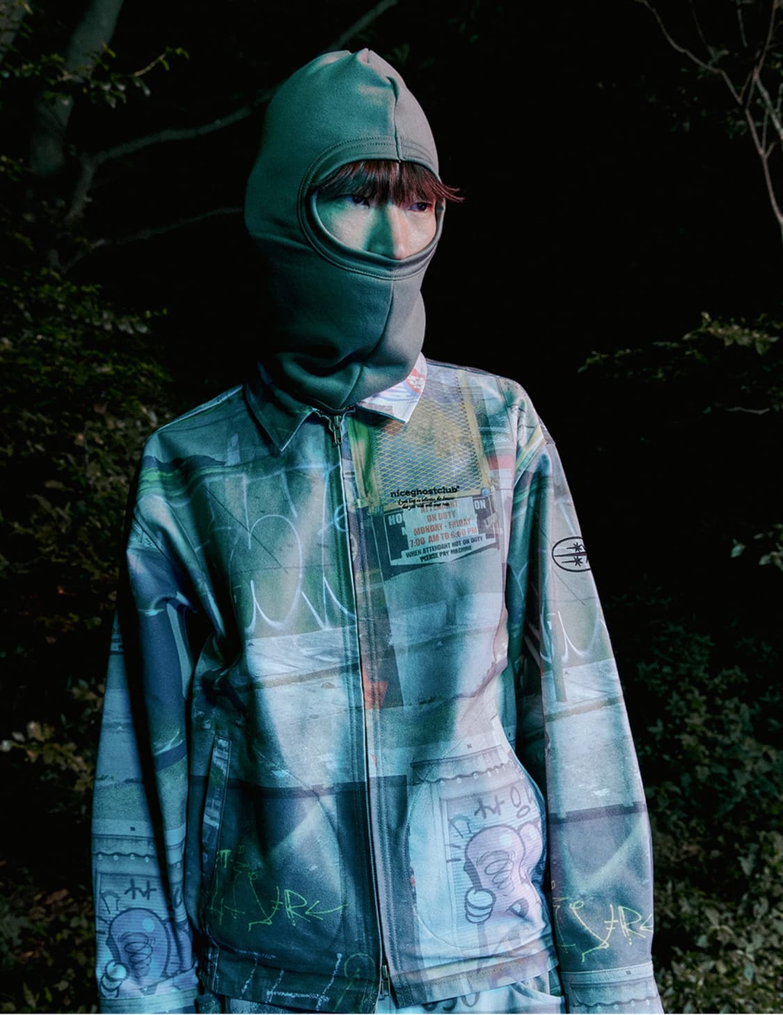 나이스고스트클럽 심볼 디지털 프린트 집 자켓 나이트 멀티 L 상품이미지1