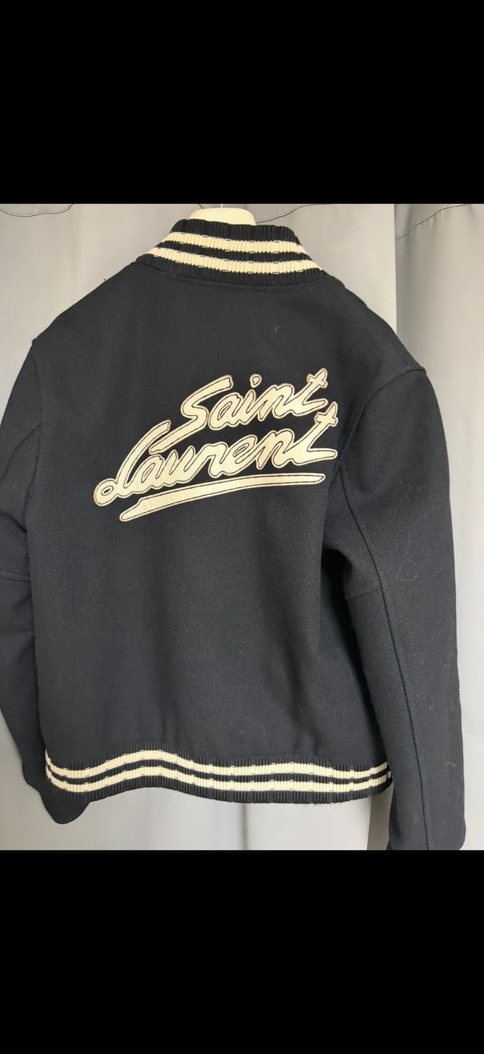 (48) 생로랑 백로고 테디 바시티 자켓 상품이미지1