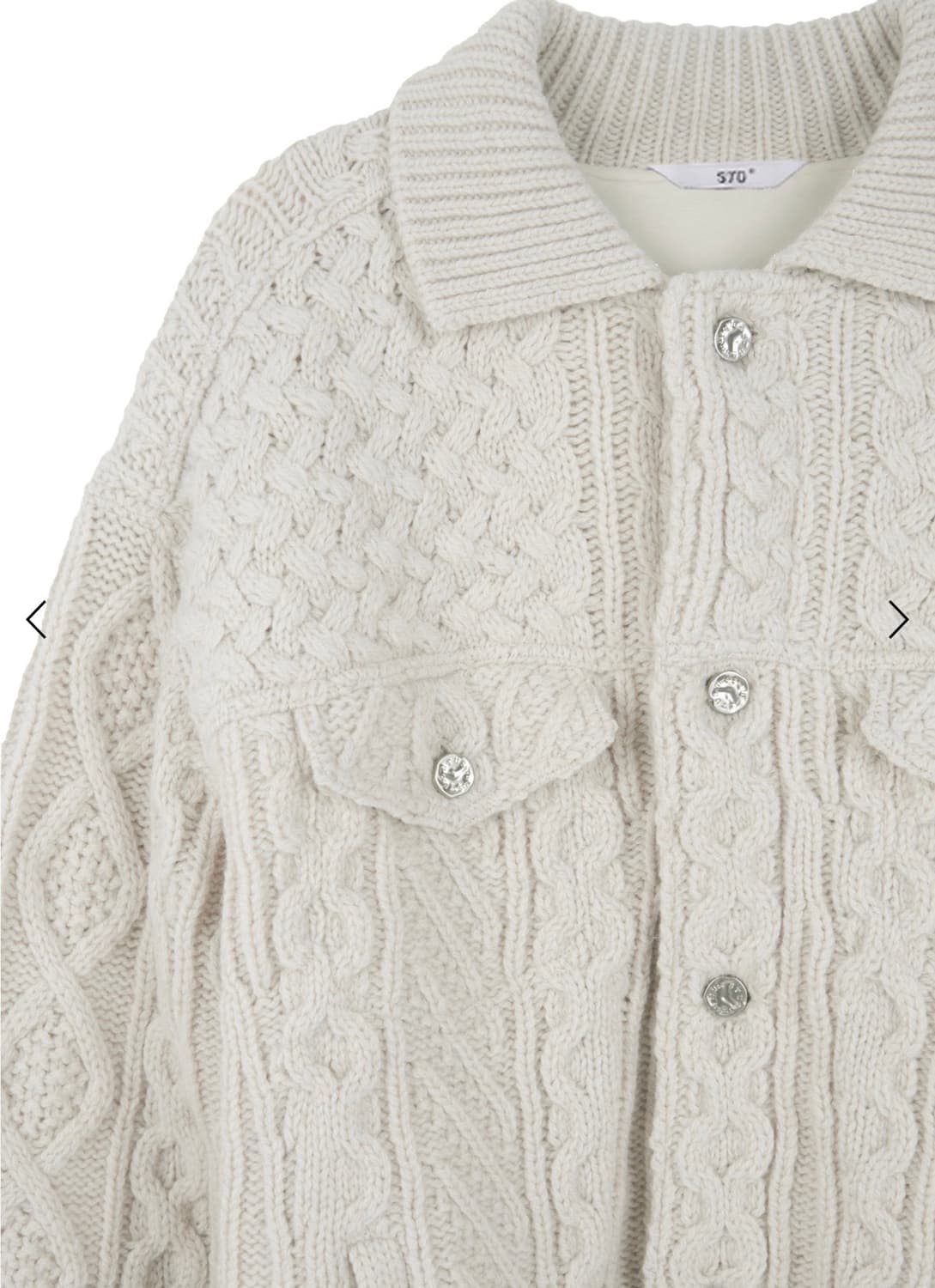 stu 니트 트러커 자켓 아이보리 L 상품이미지8