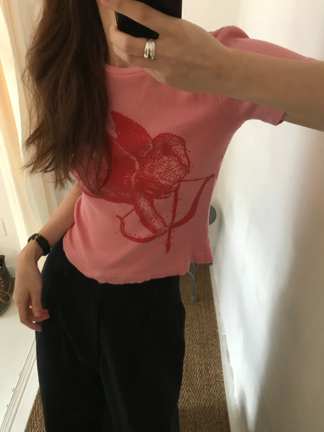 pink print t-shirt 상품이미지4