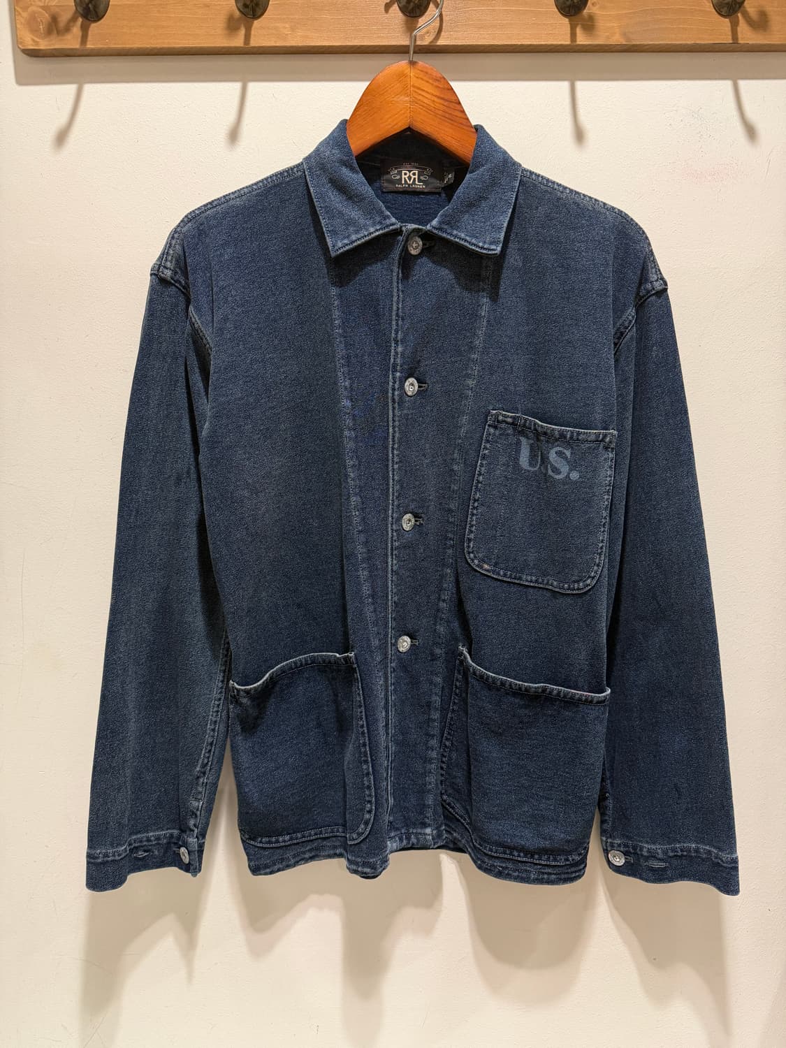 rrl 더블알엘 워시드 인디고 저지 자켓 XS 상품이미지1