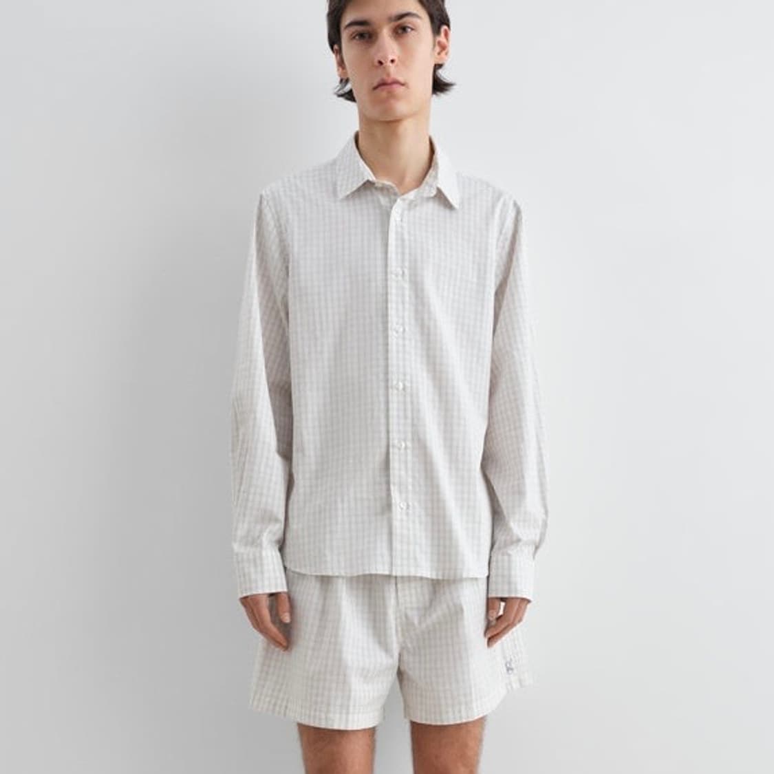 [M,L,XL]기마구아스 Suli 체크 셔츠/화이트 상품이미지1