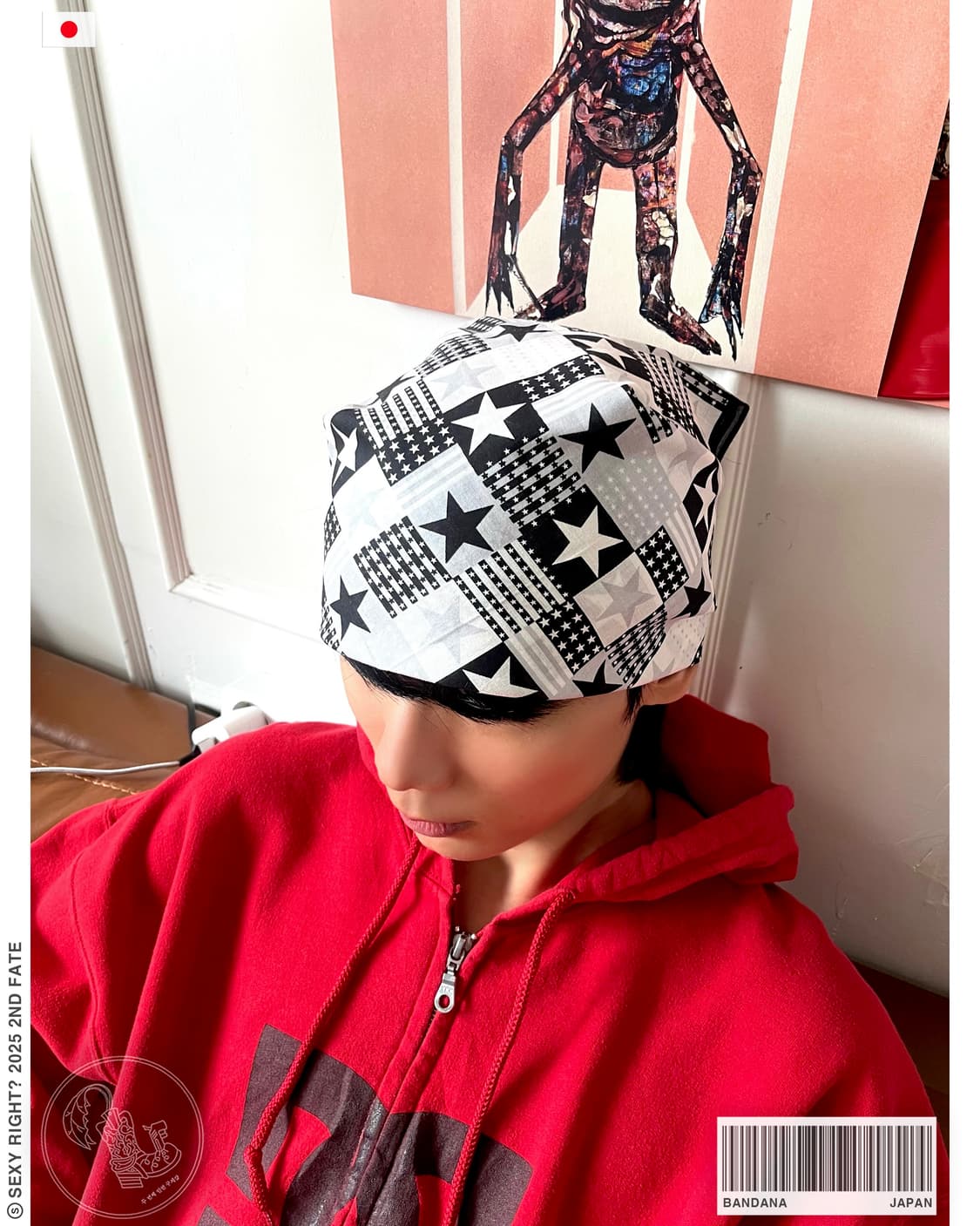 JPN Punk Star Pattern Bandana Scarf 상품이미지1