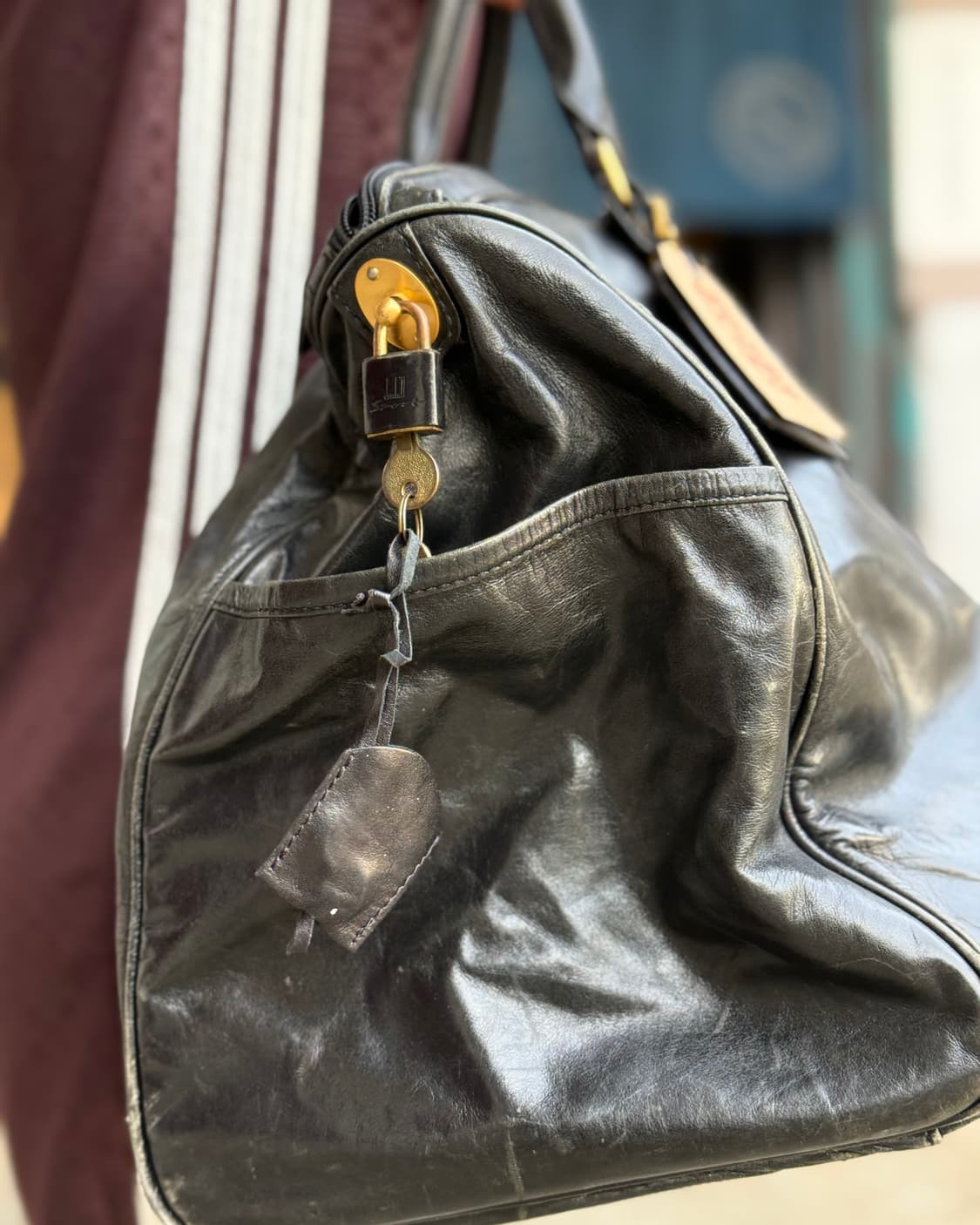 80-90‘s 던힐 스포츠 콘초 레더 보스턴백 상품이미지10