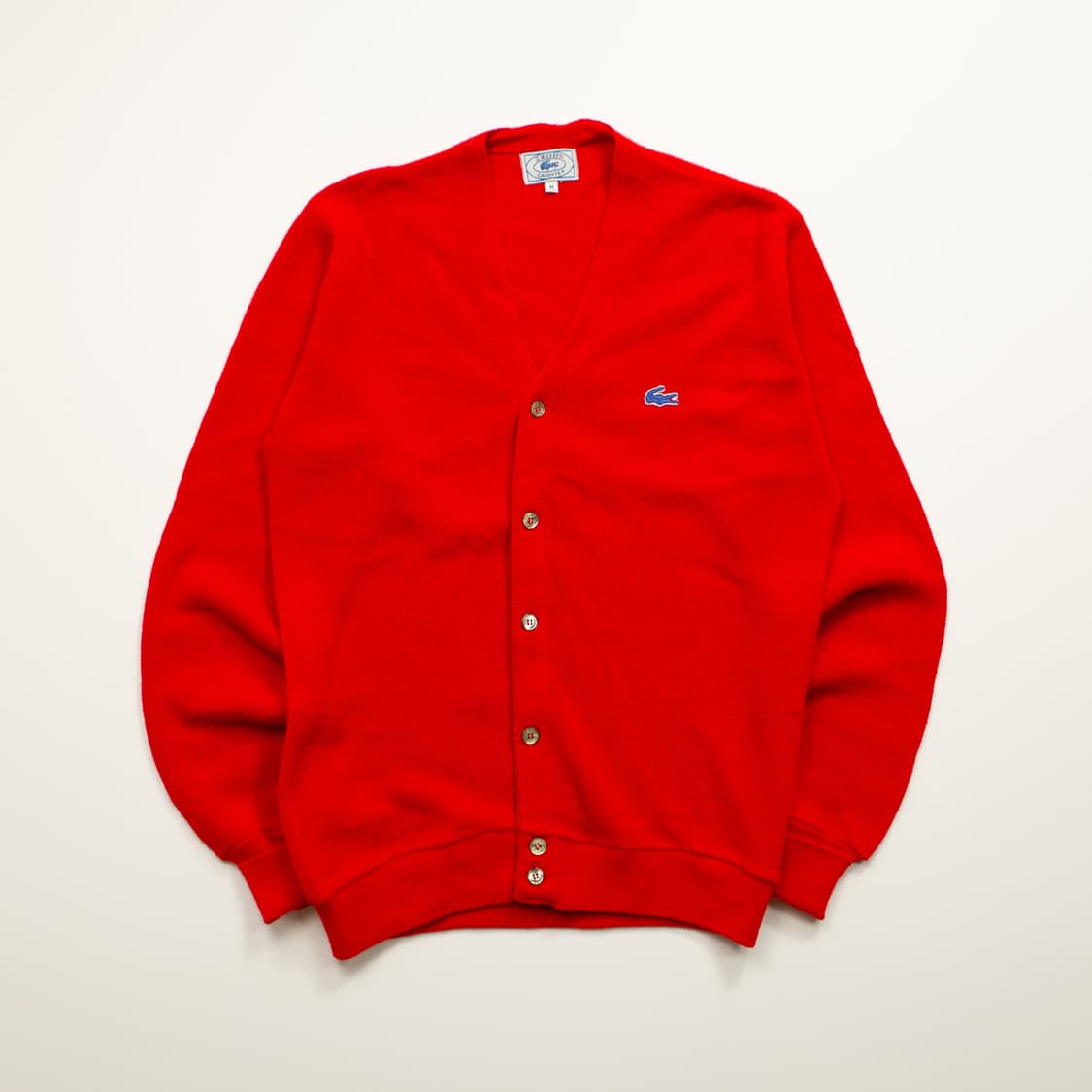 70s IZOD 라코스테 아크릴 가디건 레드 상품이미지2