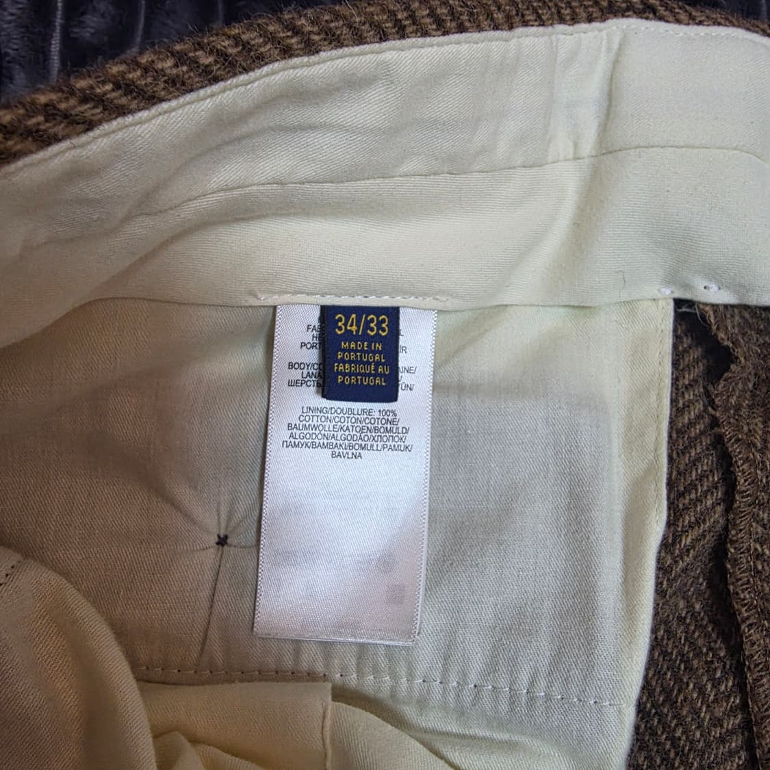 폴로 포르투갈메이드 브라운 헤링본팬츠 34/33 상품이미지3