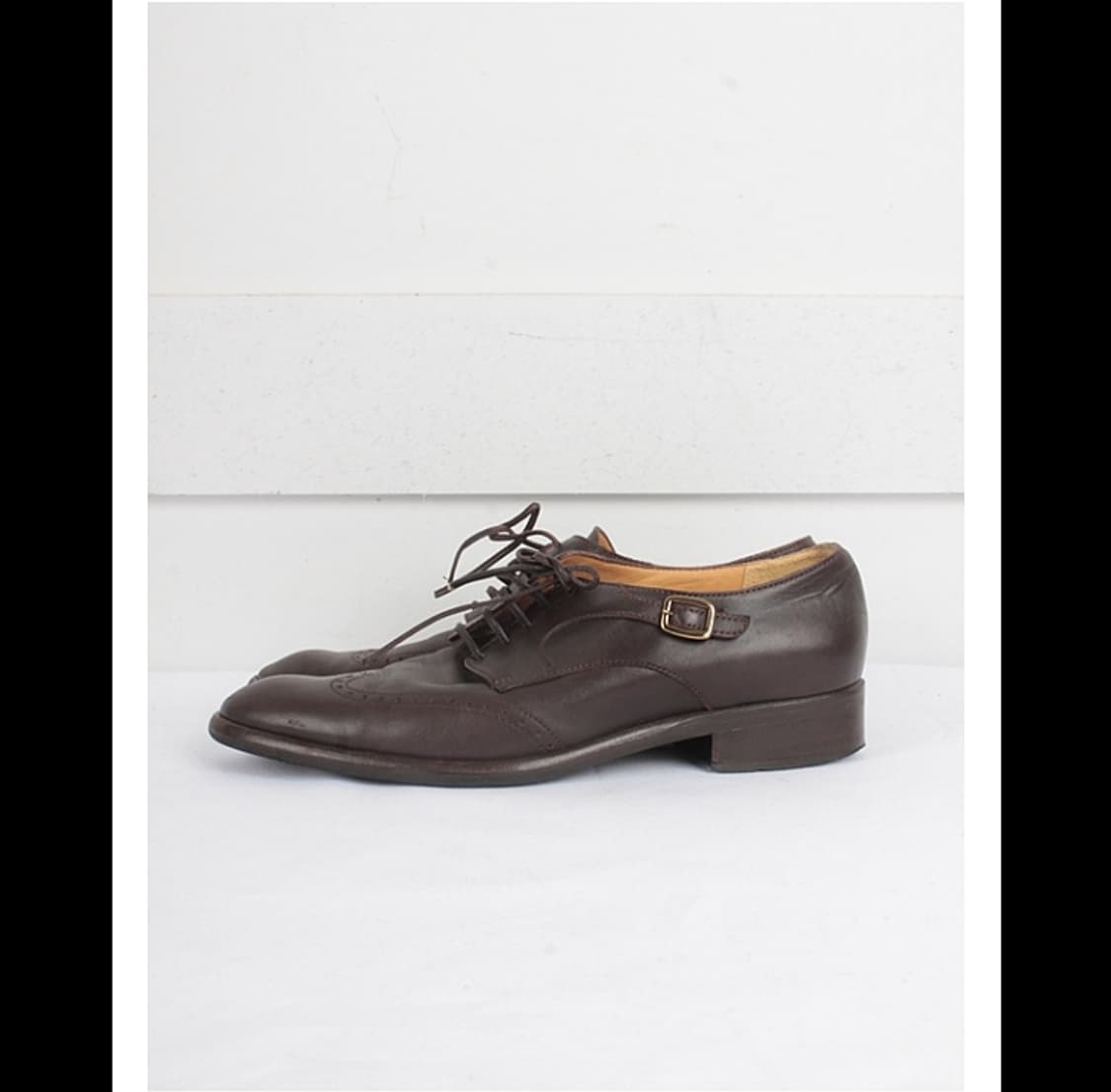 90년대 막스마라 레더 몽크 스트랩 윙팁 상품이미지1