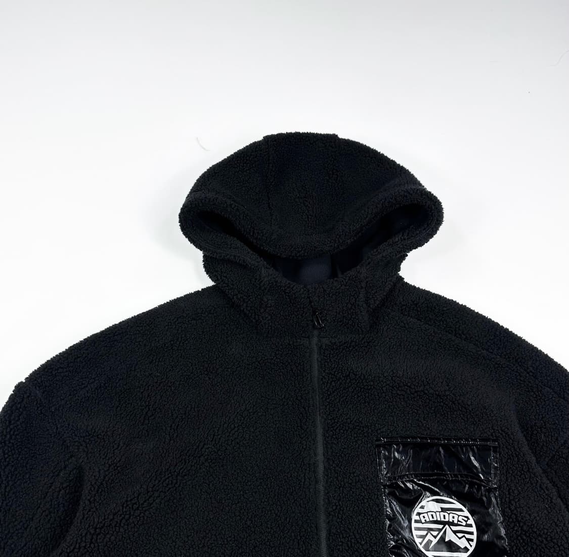 아디다스 쉐르파 블랙 후리스 후드집업 (실측 L 여성추천) 상품이미지1