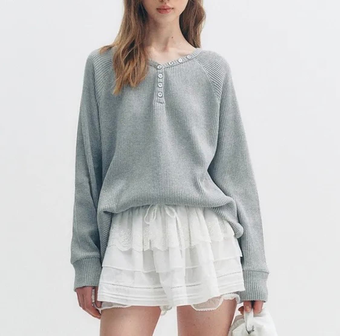 새상품 kiko 화이트 레글런 와플 티셔츠 상품이미지8