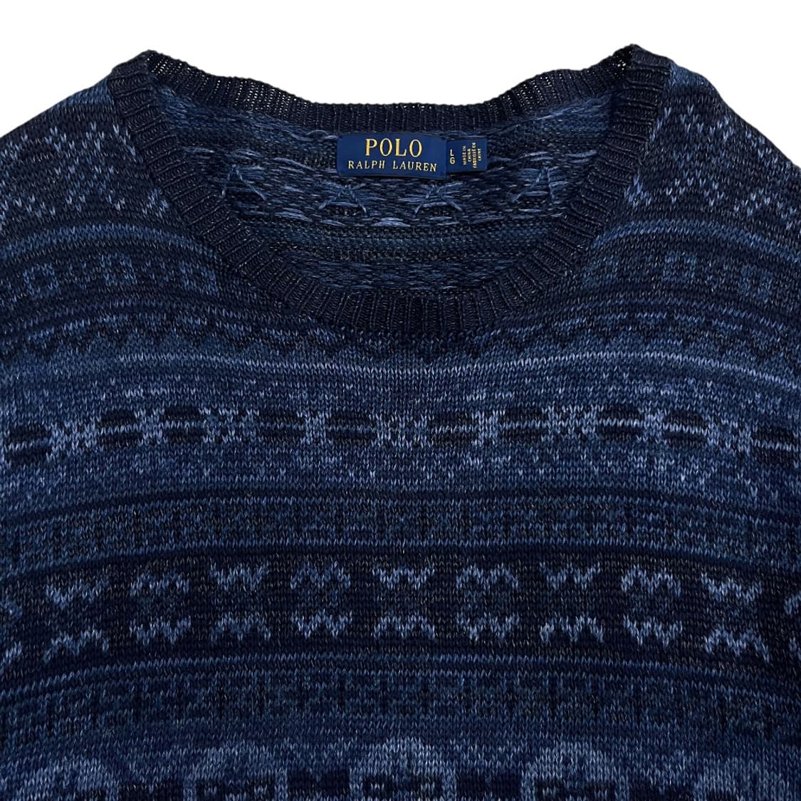 폴로 랄프로렌 딥블루 에스닉패턴 니트 L 상품이미지4