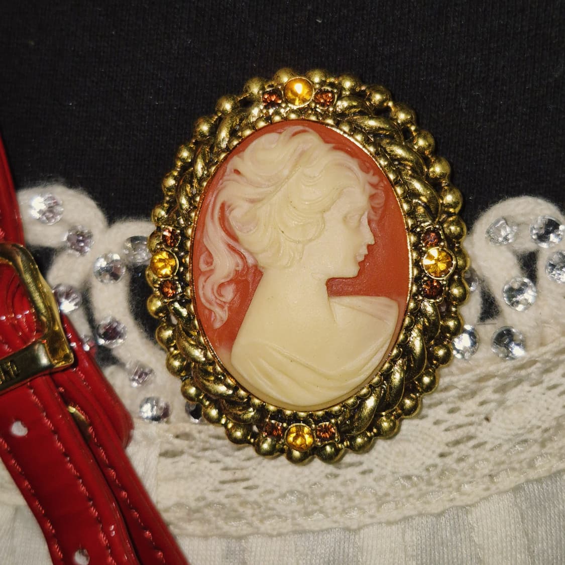 80s 미국 케네스제이 빅 카메오 코스튬 브로치 상품이미지4