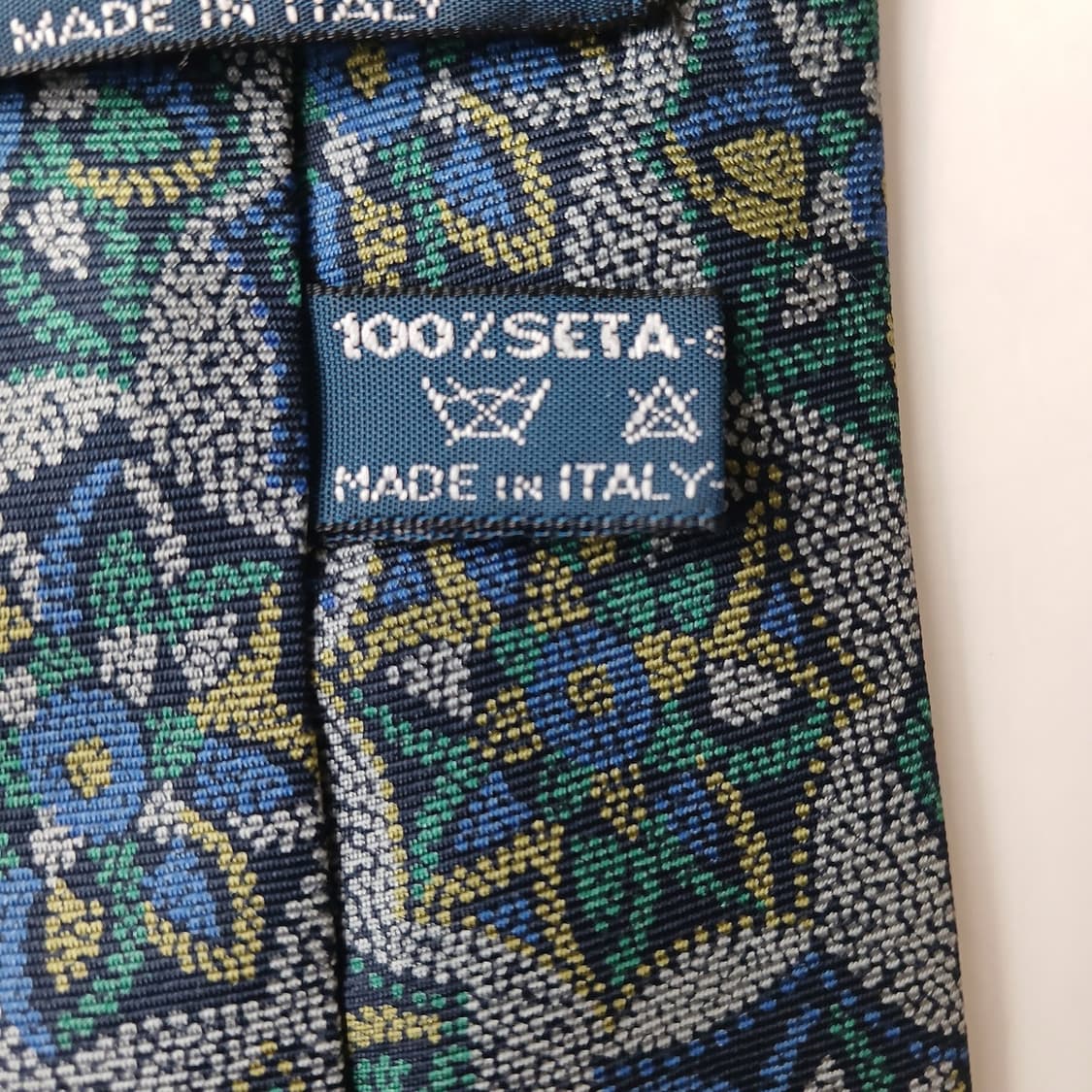 밀라숀 실크 블루 플로럴 패턴 넥타이 8.7cm A+등급 A19879 상품이미지8