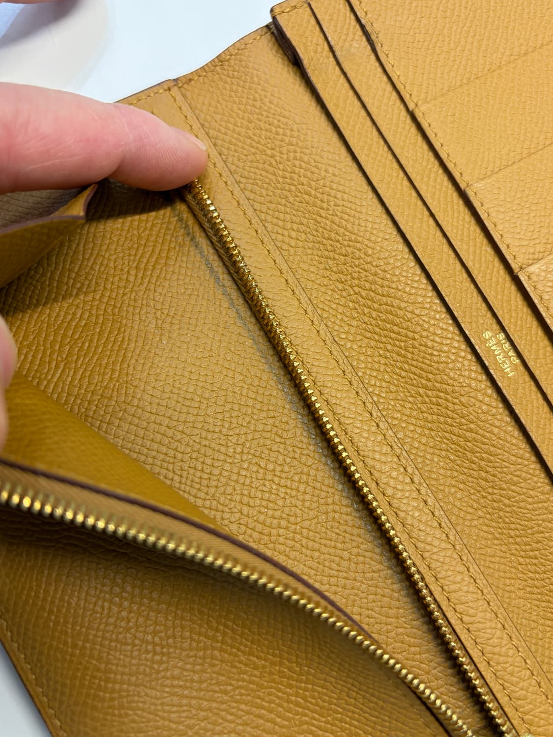에르메스 베안 장지갑 비스킷 금장 Y각인 상품이미지7