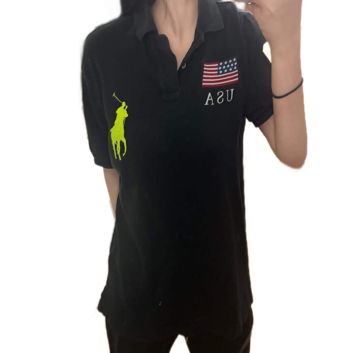 폴로 빅포니 성조기 USA 네온 블랙 카라티 PK  상품이미지1