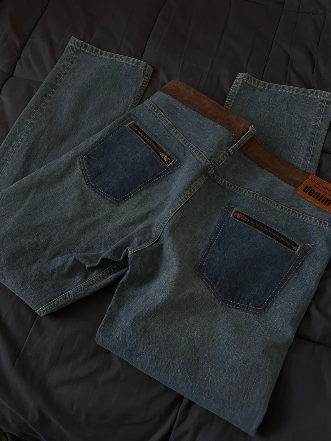 준야 와타나베 레더 패치 데님 상품이미지3