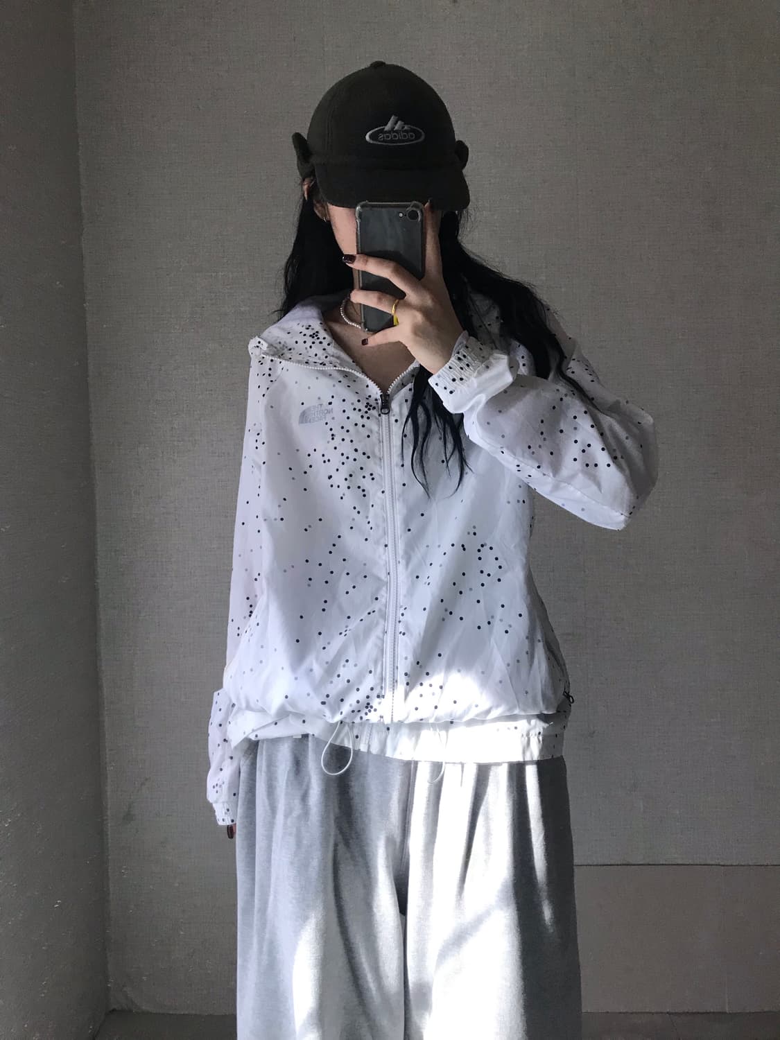 노페 화이트 도트 바람막이 상품이미지3