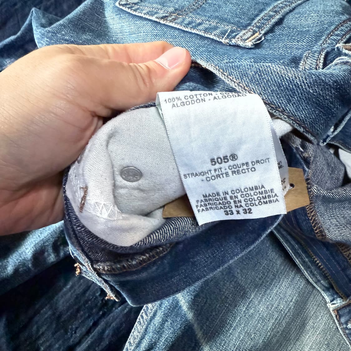 리바이스 505 레귤러핏 데님 팬츠 33 상품이미지5