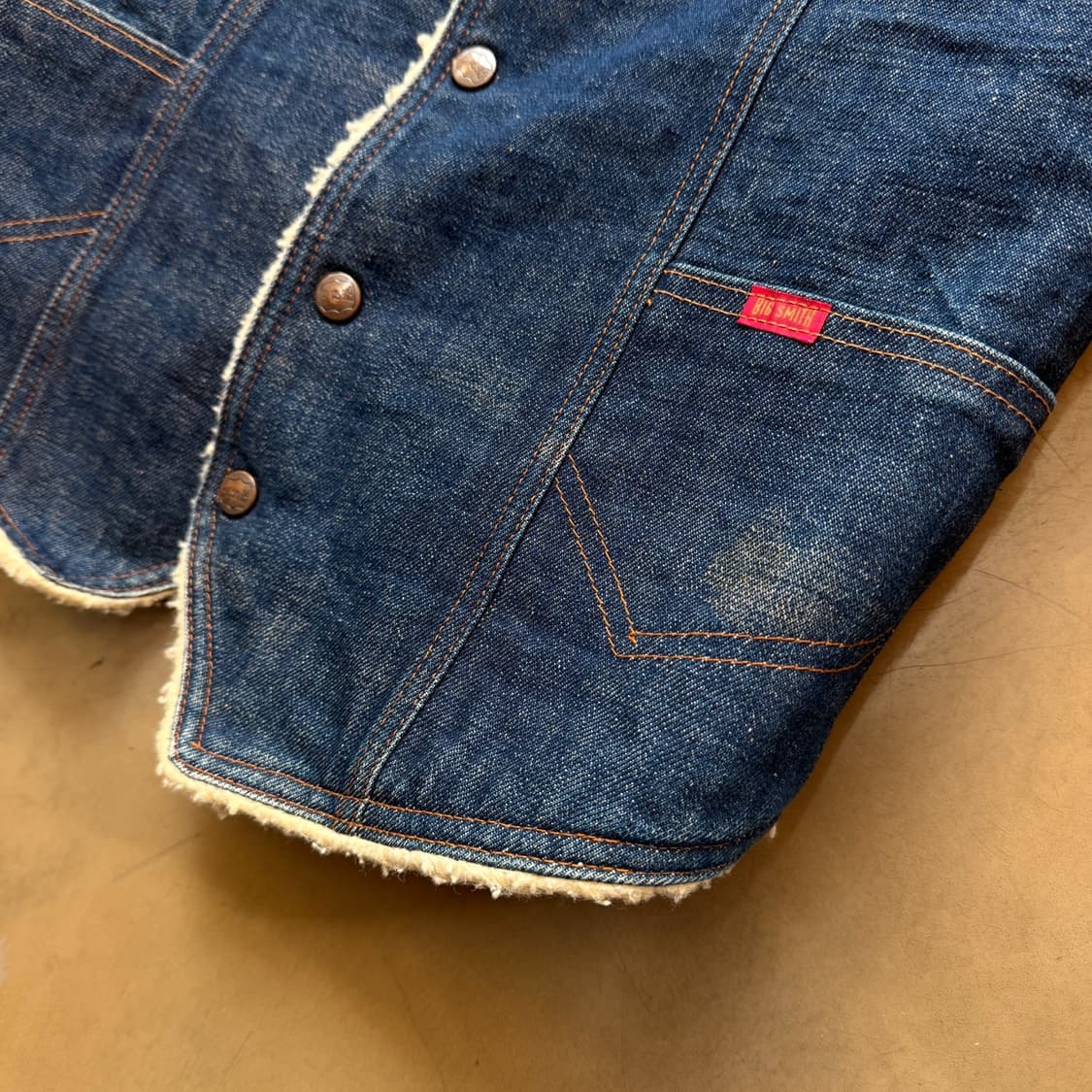 70 ~ 80S 빅 스미스 USA 웨스턴 아웃웨어 데님 베스트 상품이미지3