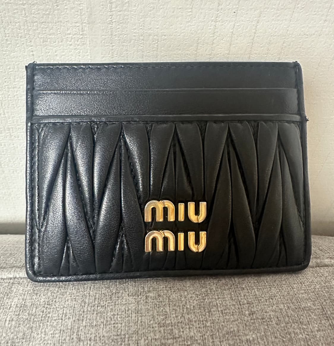 (정품) 미우미우 마테라쎄 카드지갑 블랙 상품이미지5