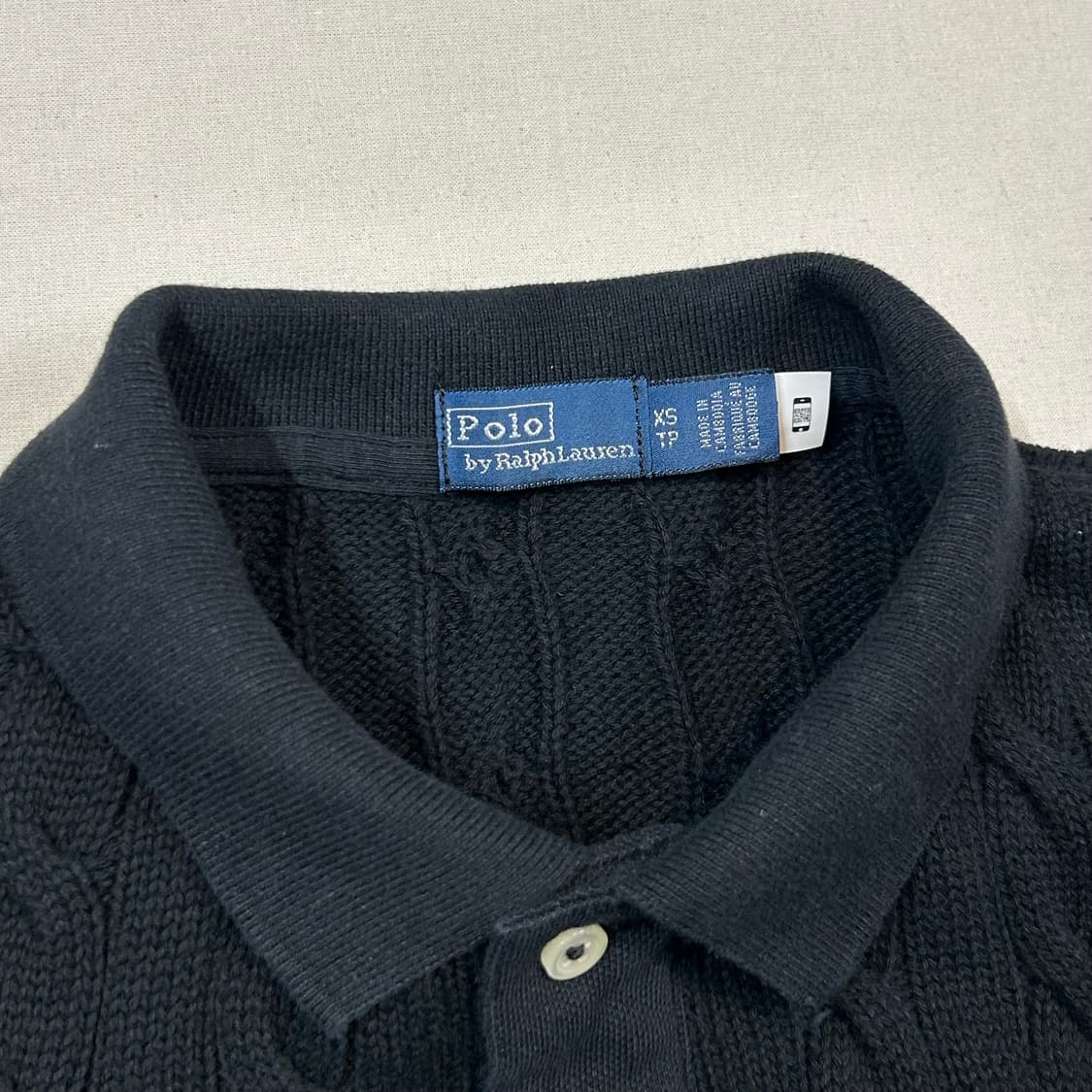 XS) 폴로 랄프로렌 블랙 케이블 니트 원피스 신형 큐알탭 상품이미지6