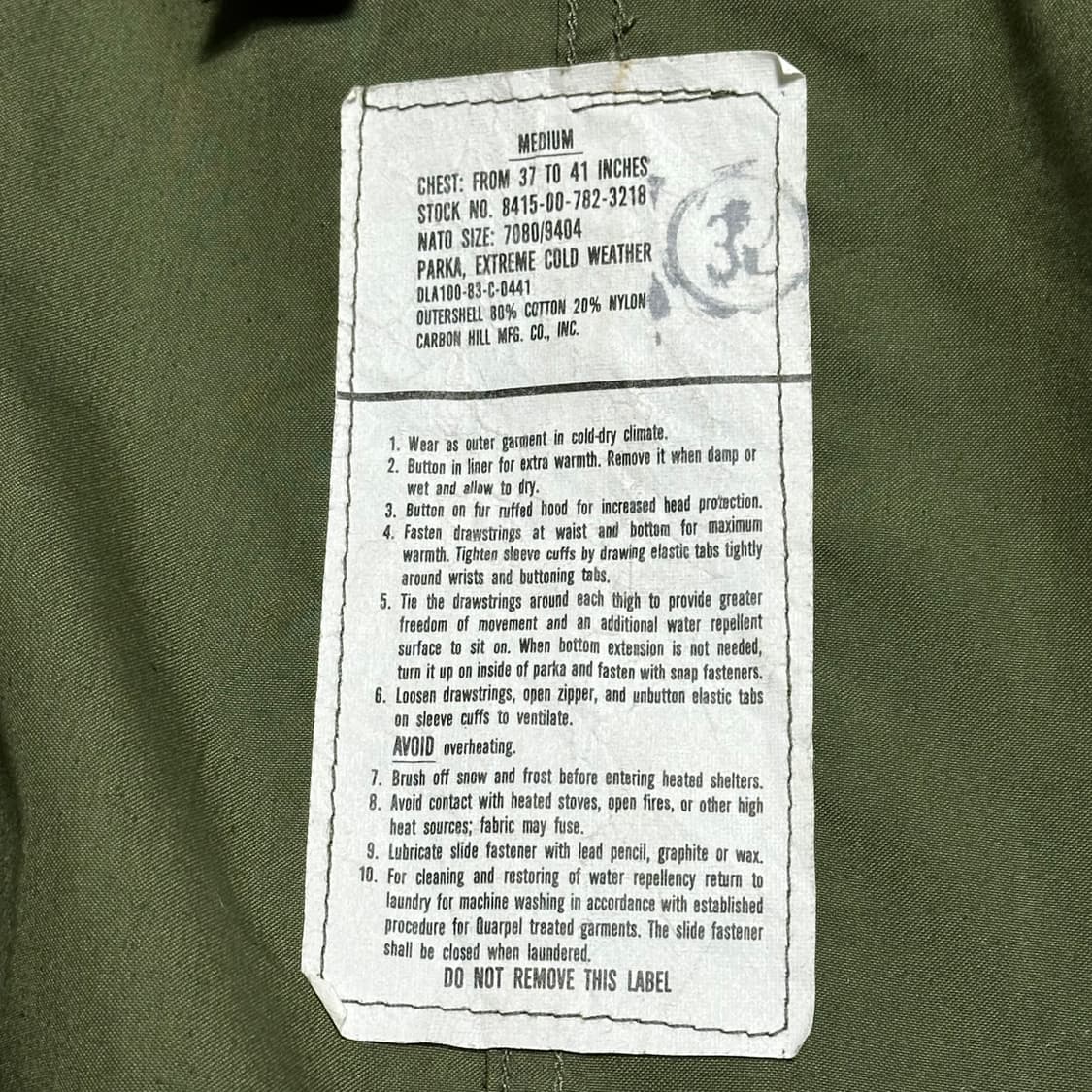 M M-65 80‘s오리지널 미군 피쉬테일 개파카 상품이미지5