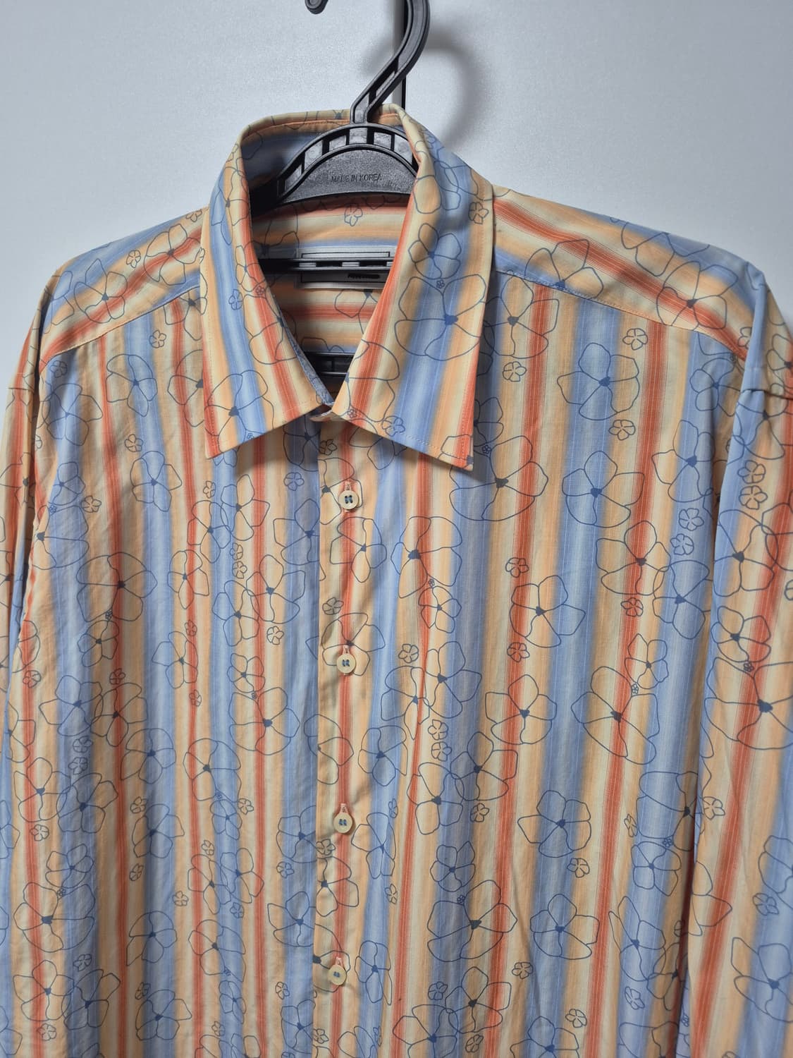 에스티듀퐁 스트라이프 꽃무늬 긴팔 셔츠 남성 100사이즈 상품이미지2