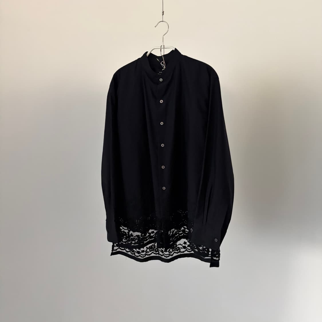 Black) Lace Docking China Collar Blouse 상품이미지2
