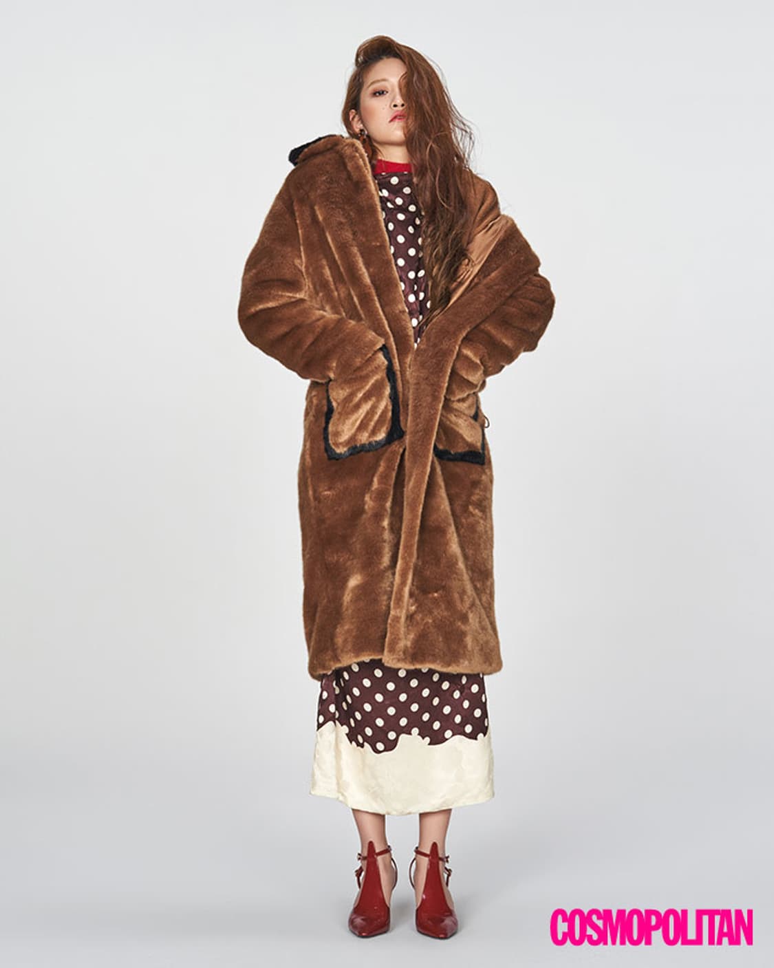 산드로(sandro) 롱 에코퍼 코트 상품이미지1